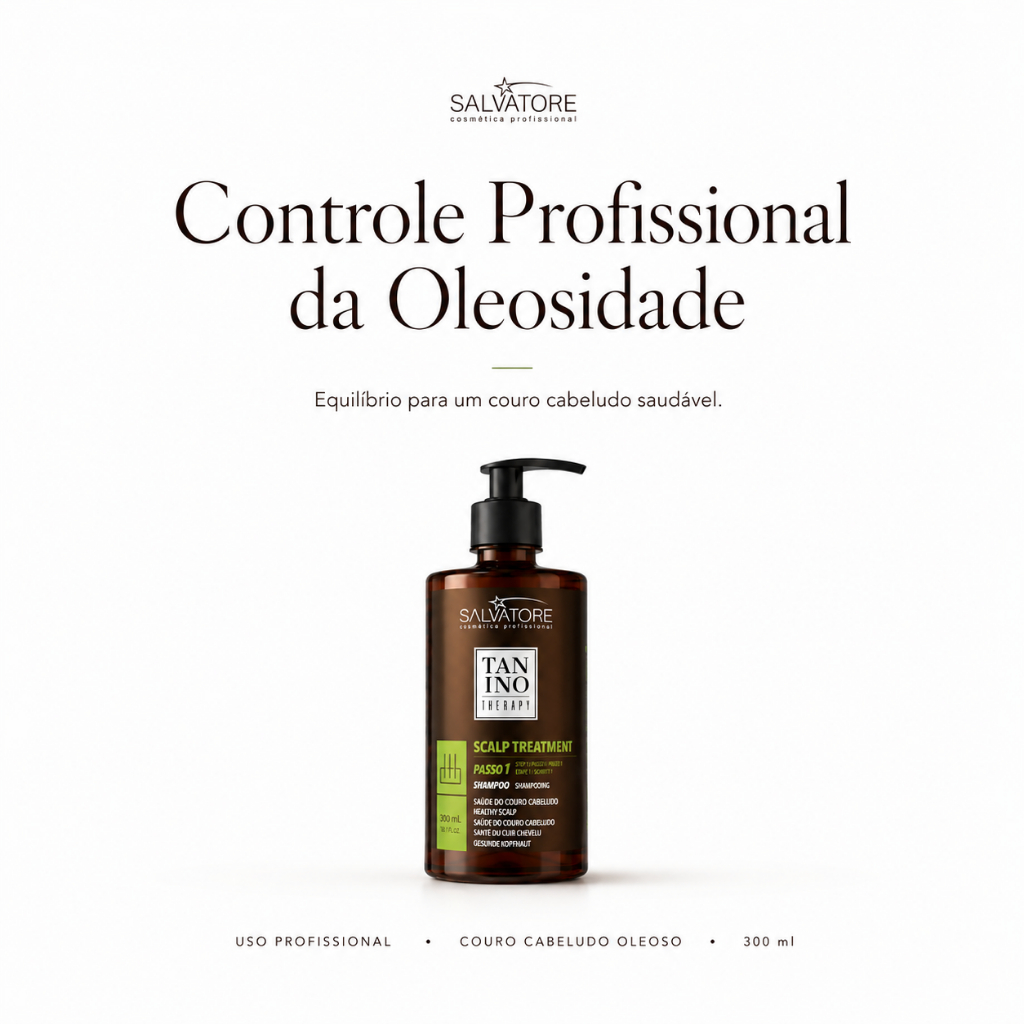 Shampoo Scalp Salvatore Tanino Therapy Passo 1 300ml Cabelos Oleosos e Bem-Estar do Couro Cabeludo
