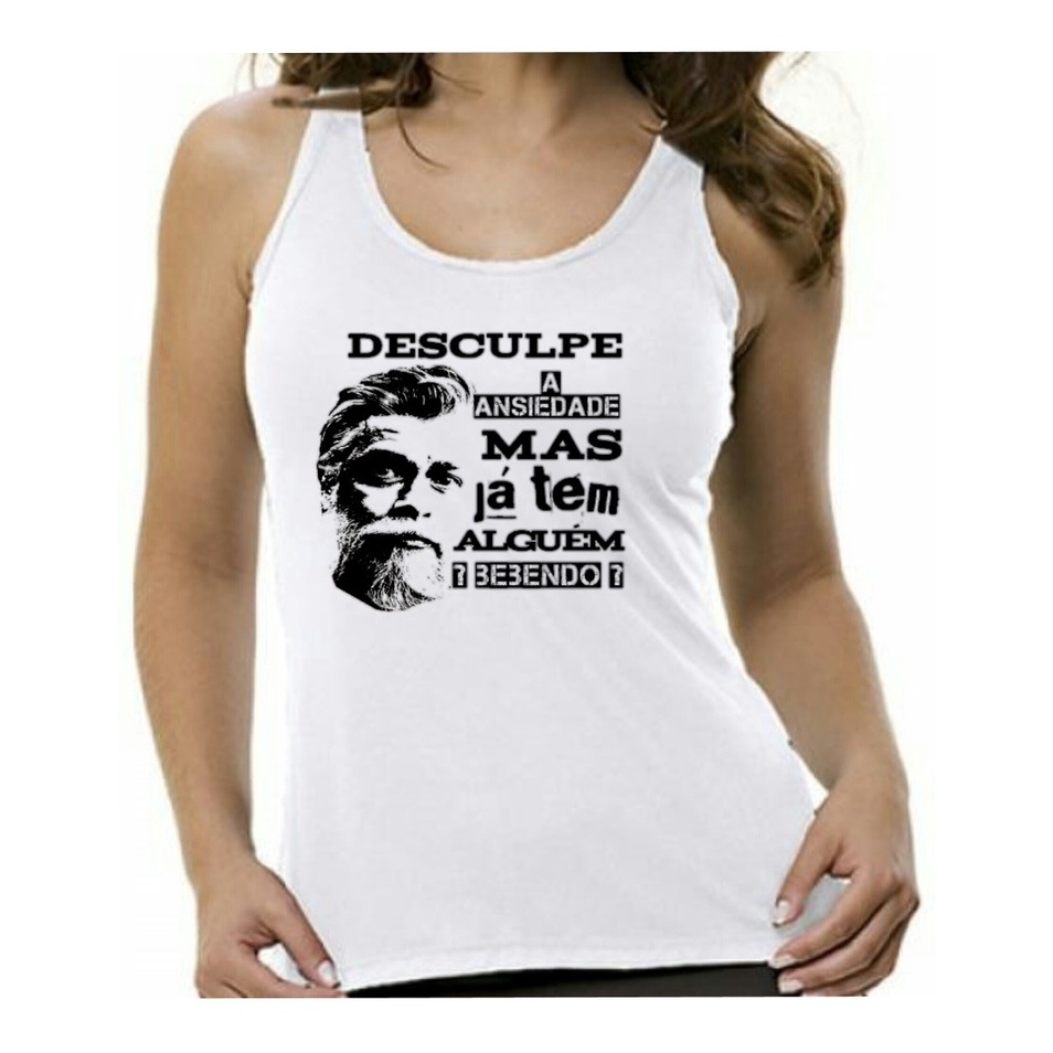 Camiseta Regata Feminina Beber Cerveja Abada Carnaval