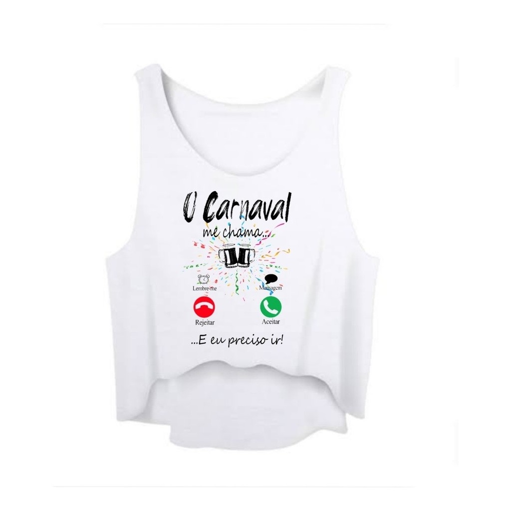 cropped Regata Feminina Abada Carnaval Me Chama Cerveja meme