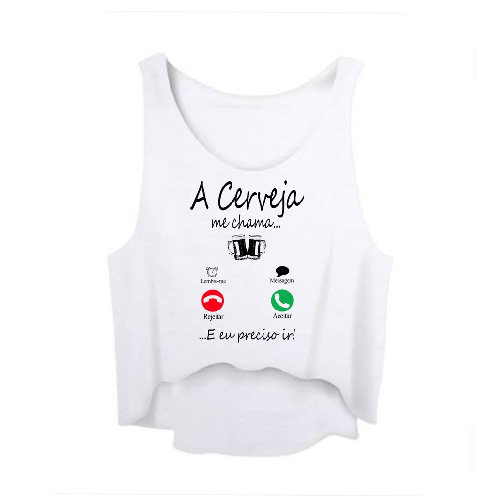 Regata Cropped feminino abada carnaval cerveja ceva lançamento
