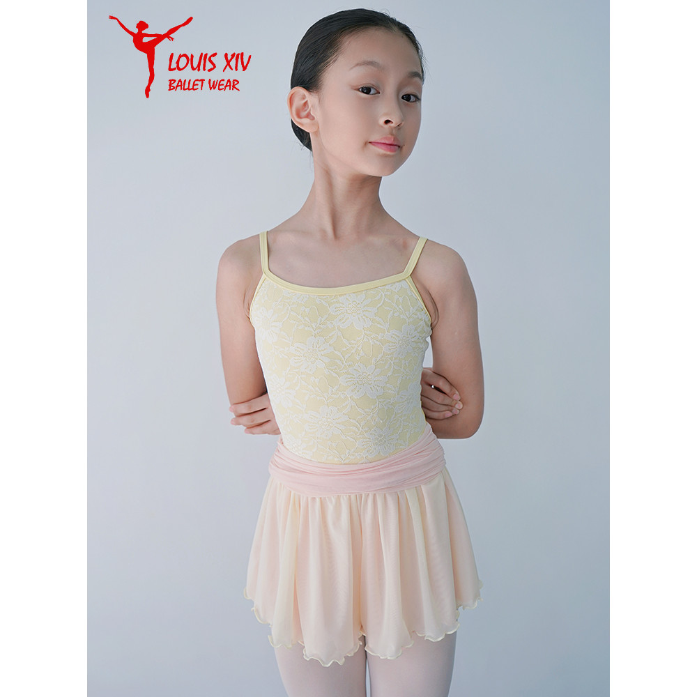 Culottes de malha macia de camada dupla para meninas Louis Quatorze Ballet Dance Practice Cintura alta flangeando positi
