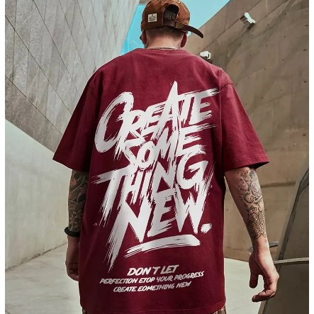 Camiseta Create Some Thing New Letter Print T-shirts Streetwear Novo!