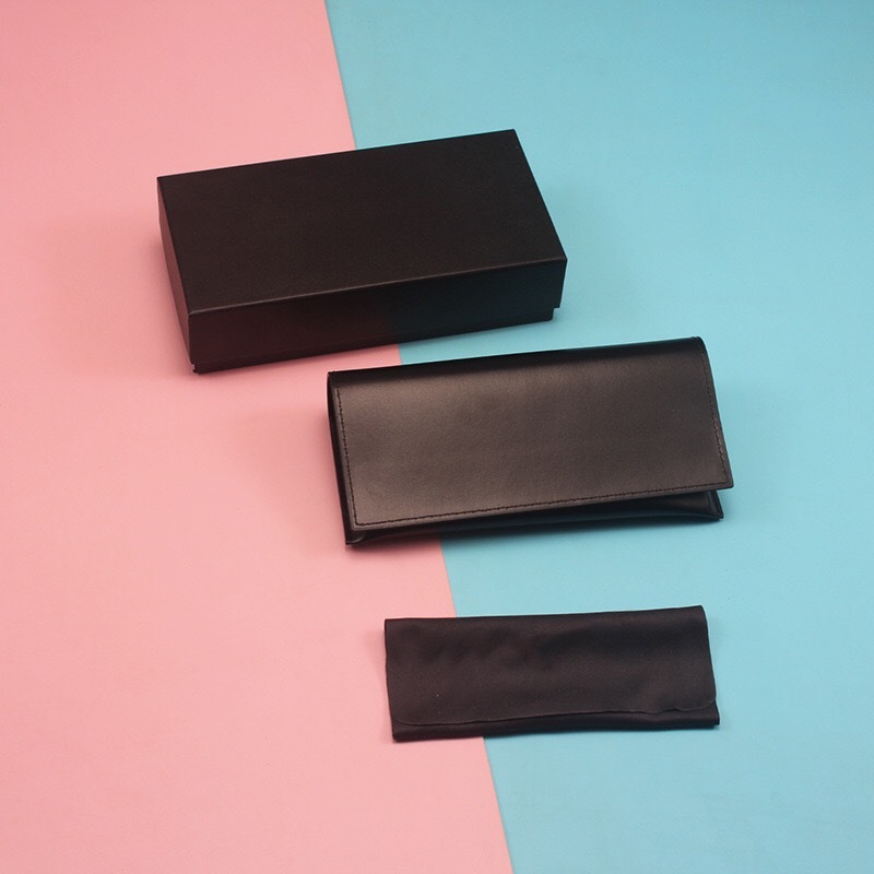 Kit Porta Óculos Estojo Conjunto De Estojo De Óculos De Alta Qualidade Sol Preto Elegante