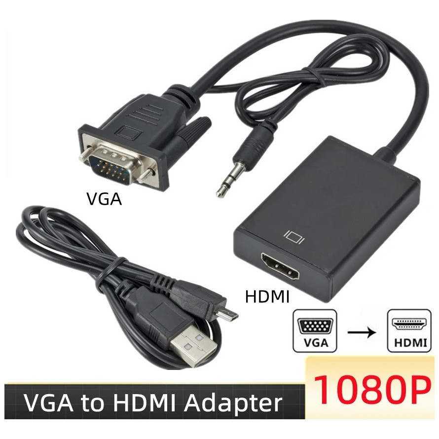 Cabo Adaptador Conversor In Vga (pc) E Usb P/ Out Hdmi(tv)