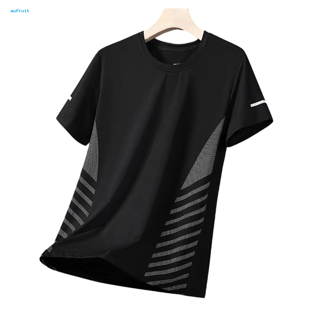 Men's Quick-dry Breathable Mesh T-shirt Loose Fit Athletic Tee for Jogging Gym Fitness Training Outdoor Workouts – Lig