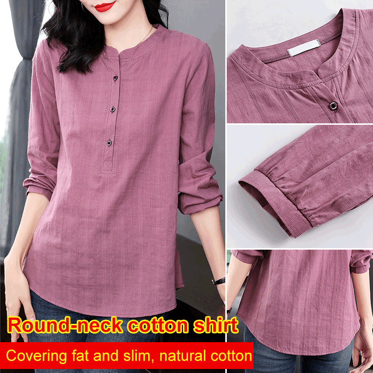 [Plus Size] New Arrival MidLength Shirt for Women Thin Autumn Long Sleeve Blouse Casual/Wear/Women/Blouse/Shirt