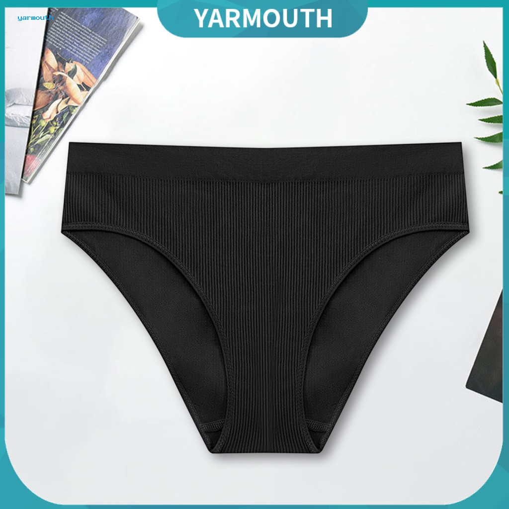Tight Fit High Elasticity Underwear Women’s Mid-rise – Comfortable Sleep Panties Stretchy Solid Color for Home Wear