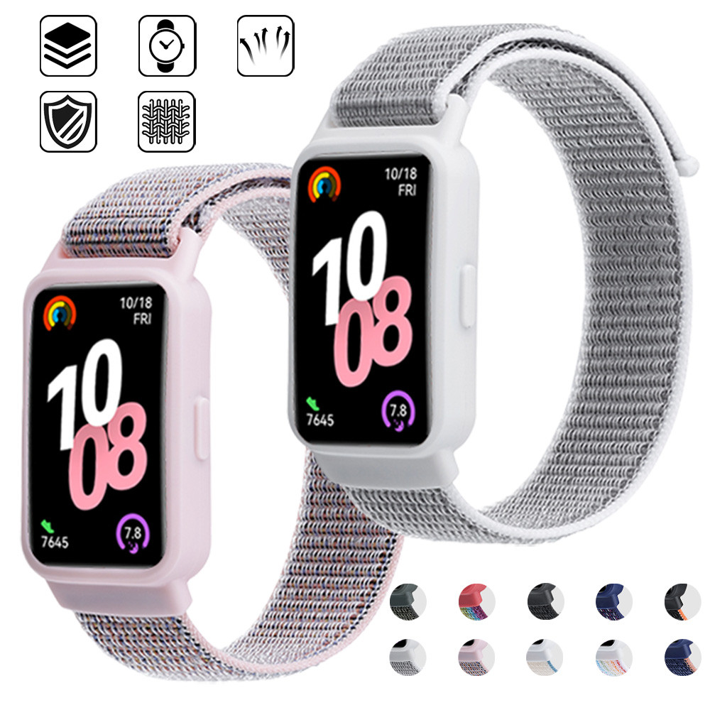 Capa TPU Nylon Loop Strap Band Para Huawei 10 9 8 7 Cinto Macio Pulseira Durável Protetor De Tela Acessórios De Moldura