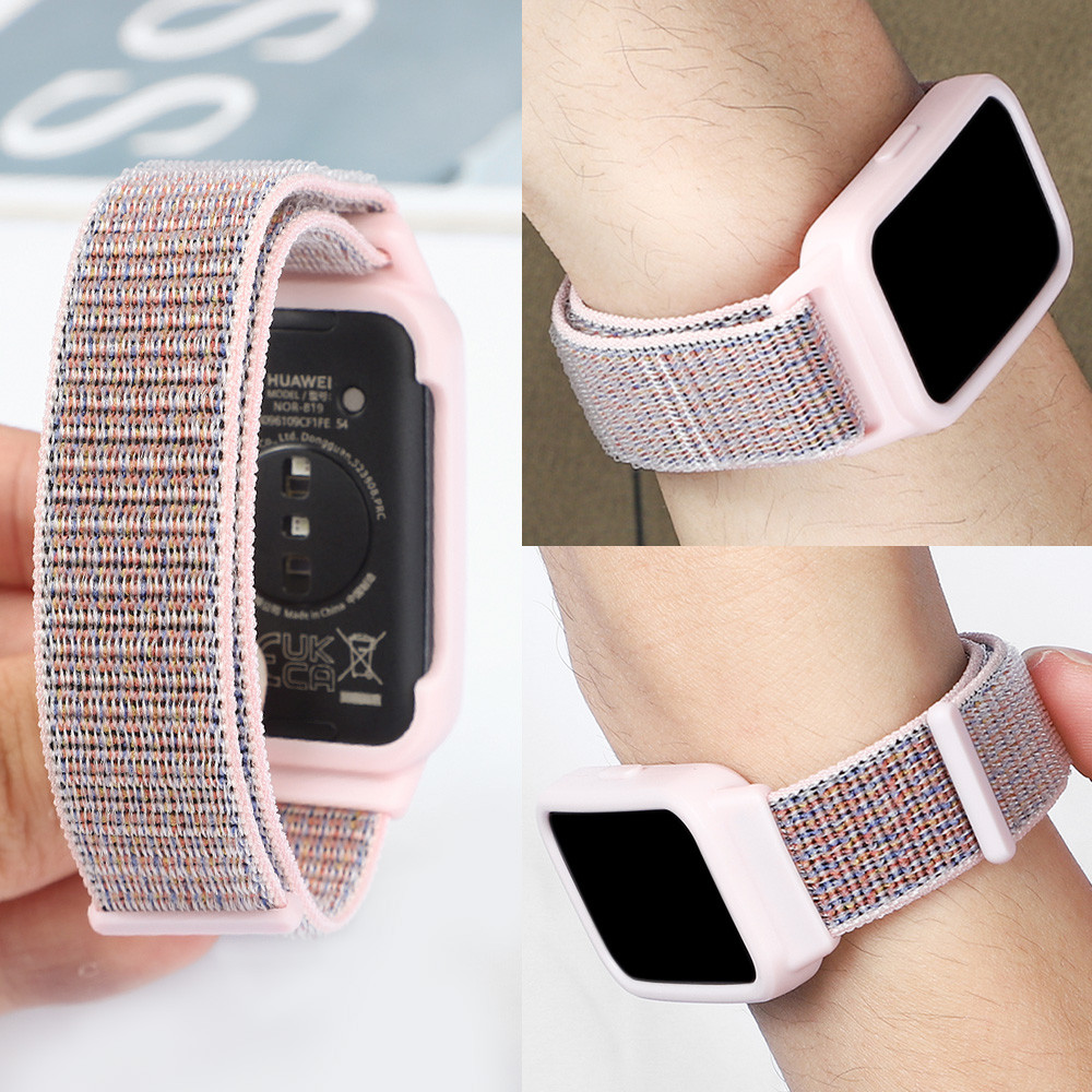 Capa TPU Nylon Loop Sport Strap Banda Cinto Pulseira Respirável Protetor De Tela Acessórios De Moldura Para Huawei Band