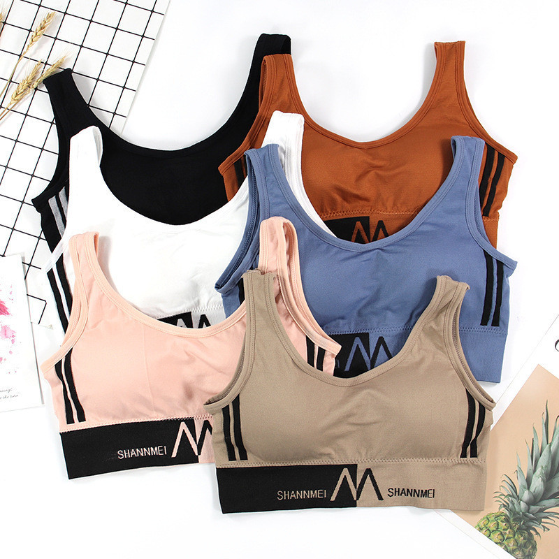 Novo M Letter Sling Sling Tubo sem costura Peito de embrulho em forma de U Lindo Costas Lindo Colete de Yoga Esportiva sem fio Roupa íntima feminina
