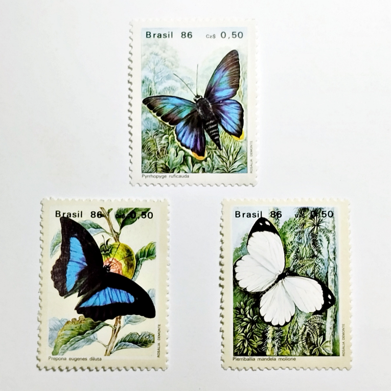 Selos Postais Novos Brasil Coleção ( Preservação Fauna Bras Borboletas ) 1986