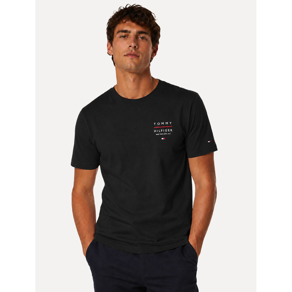 Camiseta Tommy Hilfiger Masculina Regular Logo Brand Love RWB Original Preta