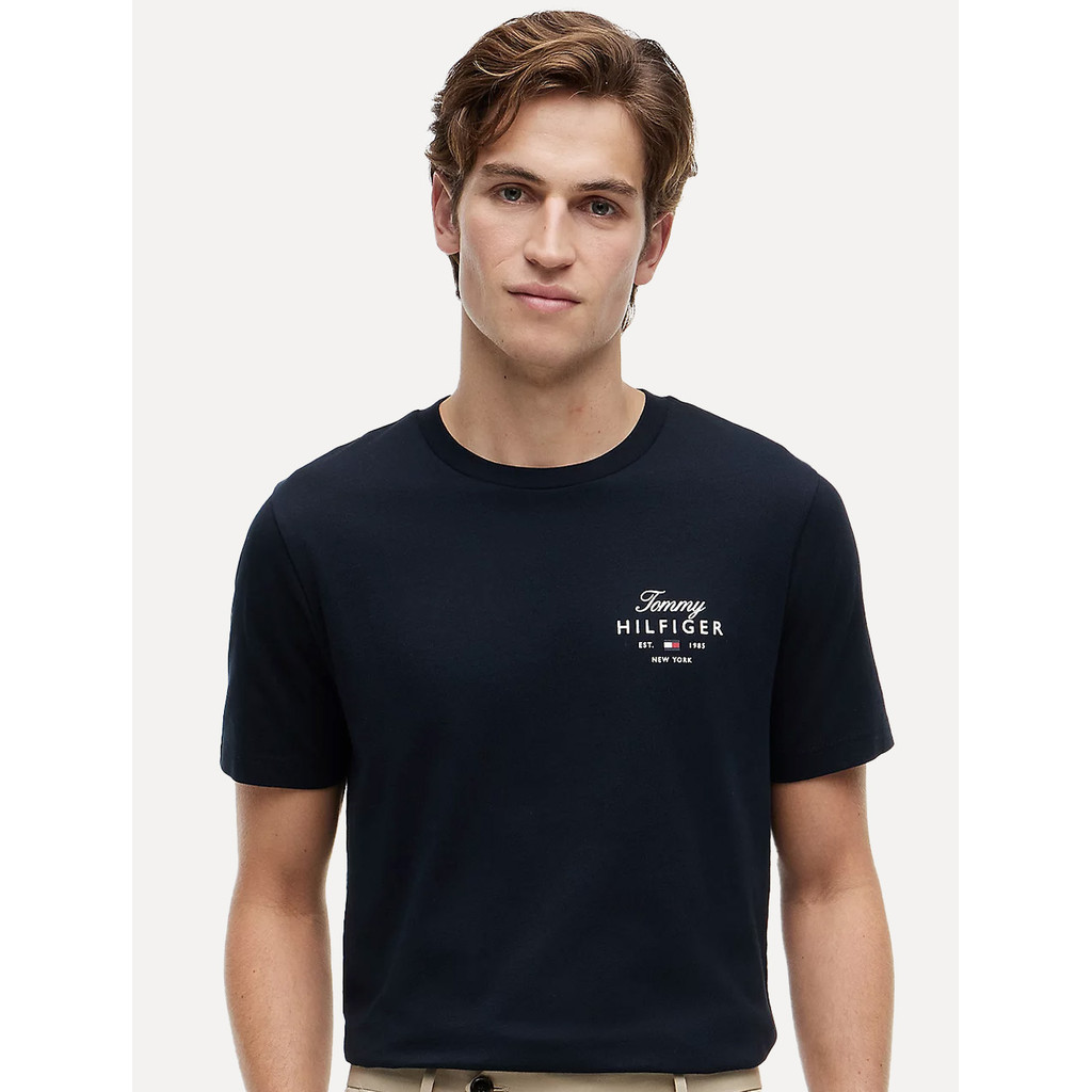 Camiseta Tommy Hilfiger Masculina Brand Love Signature Logo Azul Marinho