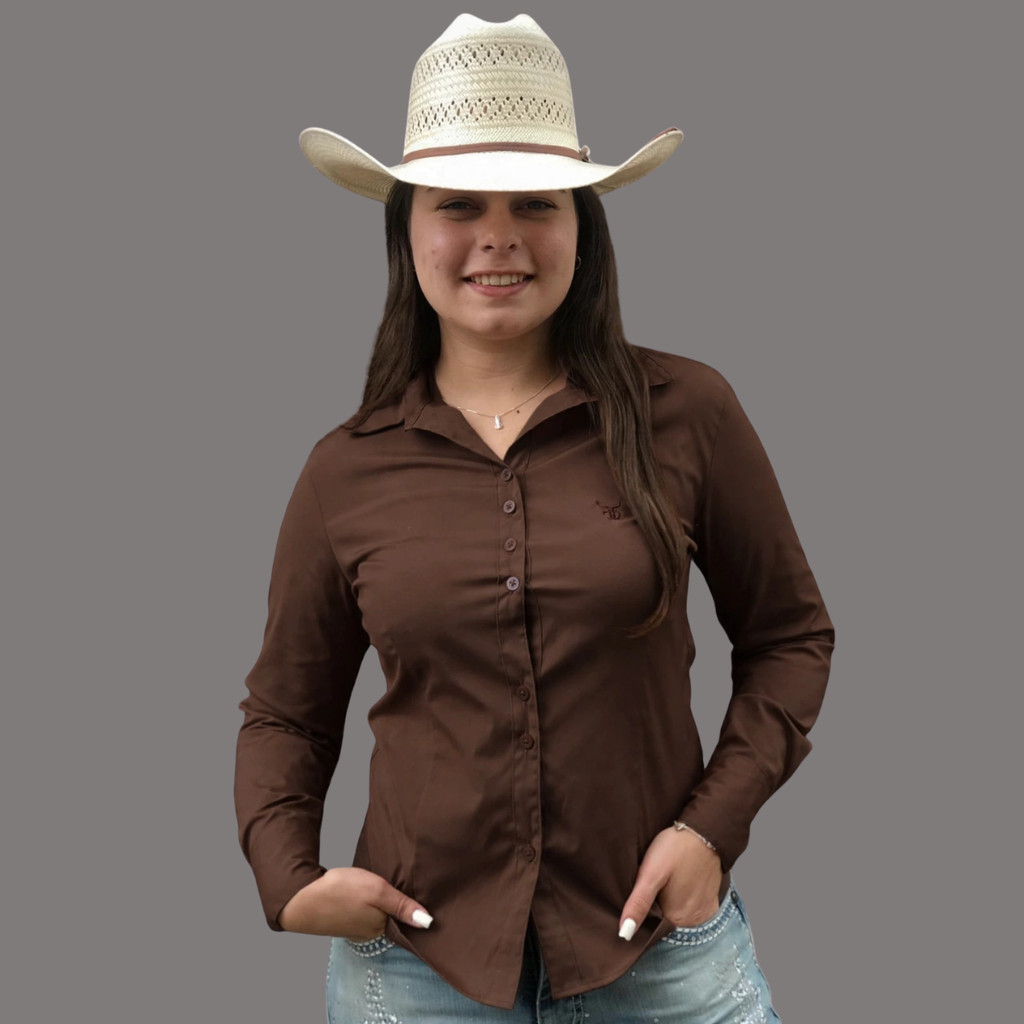 Camisa Brand Western Marrom Logo Marrom