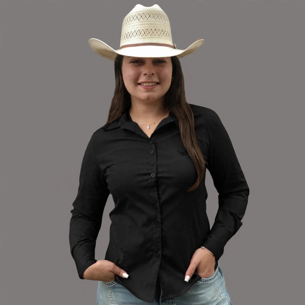 Camisa Brand Western Preto Logo Preto