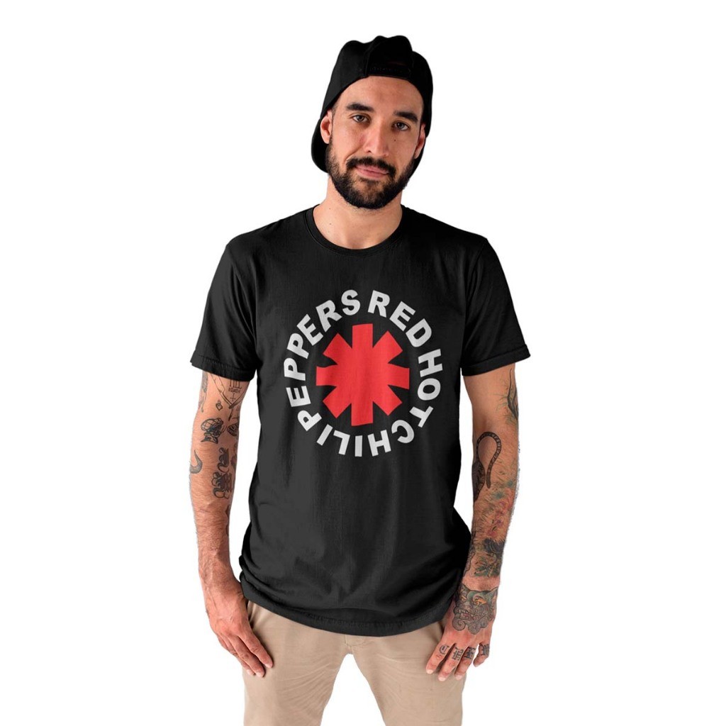 Camiseta Rock Punk Red Hot Chili Peppers Logo Brand Banda Rock Algodão Premium Unissex