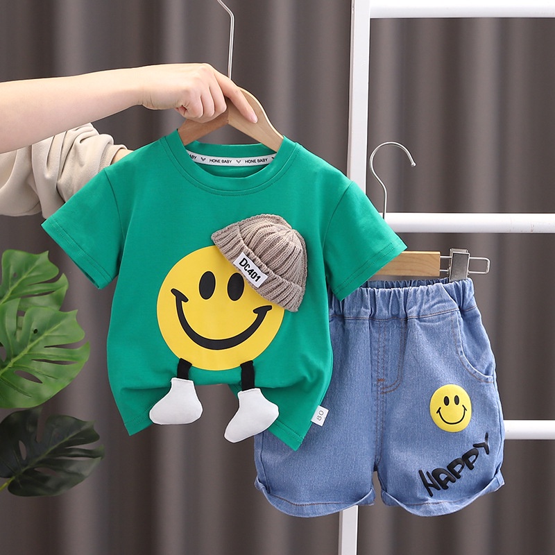 Roupas De Verão Para Crianças Bebês Meninos Camiseta De Desenho Animado + Calções 2Pcs/Set Toddler Casual Sportswear Kids Tracksuits