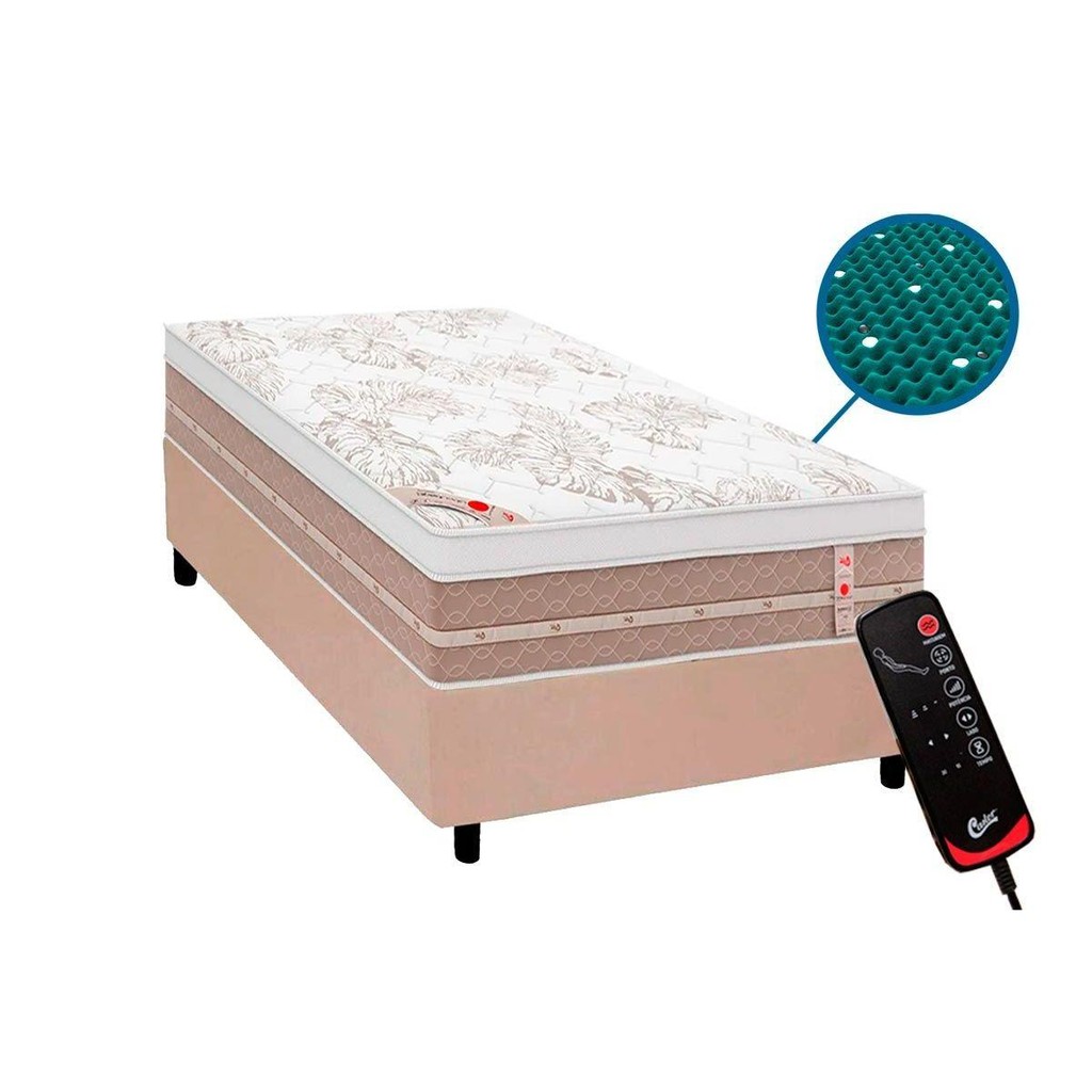 Colchão Solteiro Magnético c/ Vibro Massagem Molas Tecnopedic Premium Niponpedic (88x188x32) - Castor