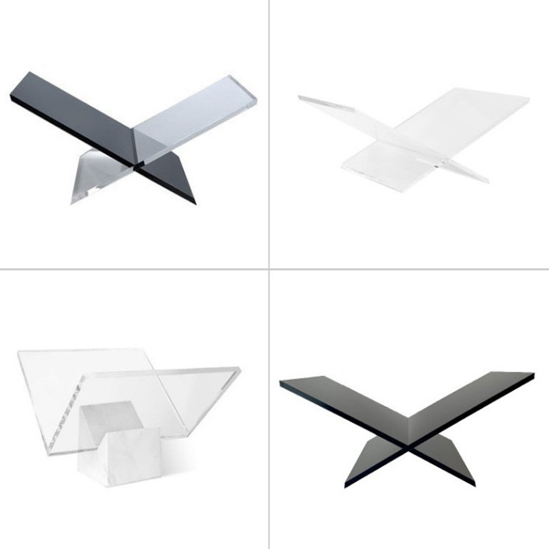Light luxury style in black X Shaped bookshelf, magazine rack, picture album display, sample room, sales office, soft de