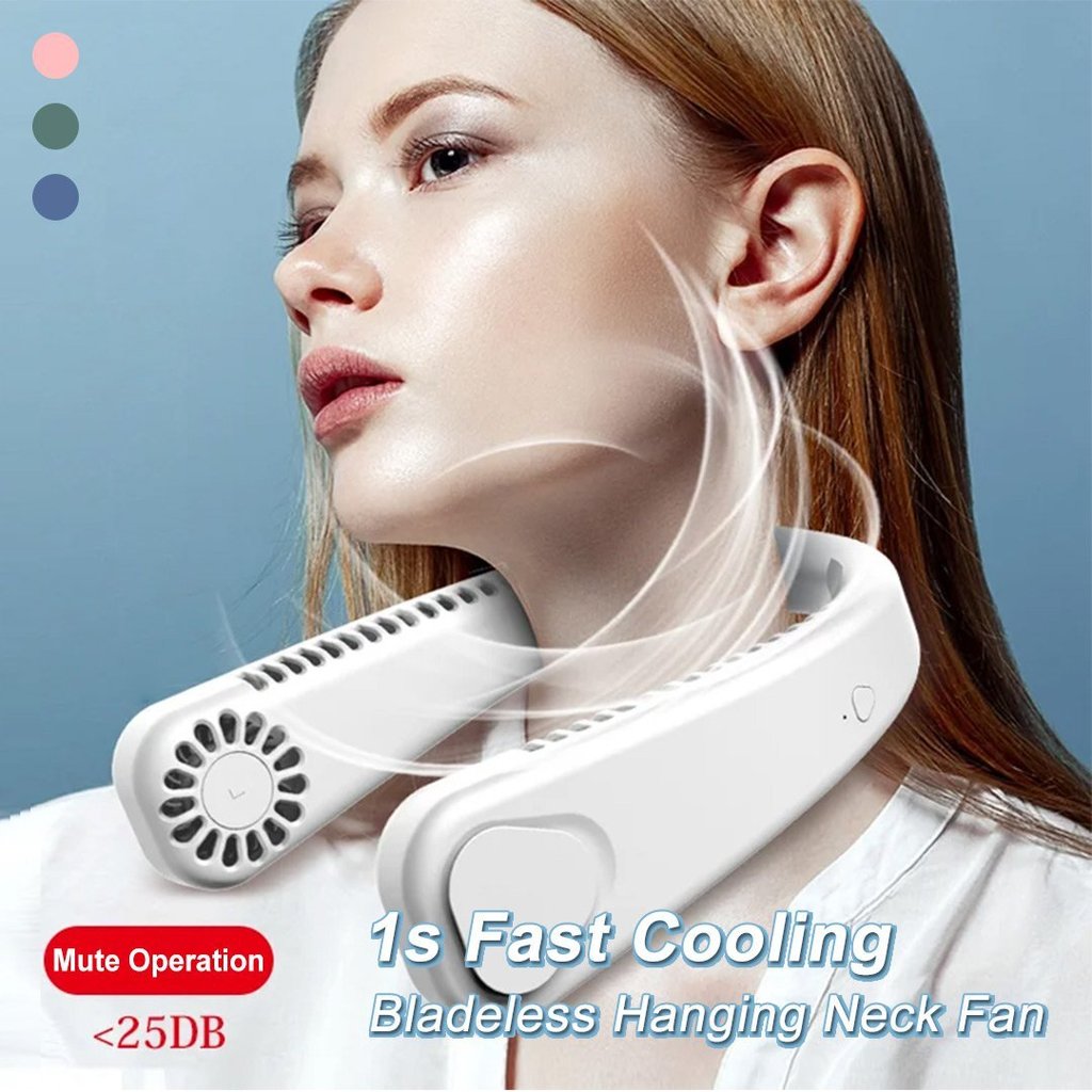 [Sem Lâmina] ⭐BEST SALES⭐ Portable Neck Fan Ventilador de Pescoço Recarregável USB