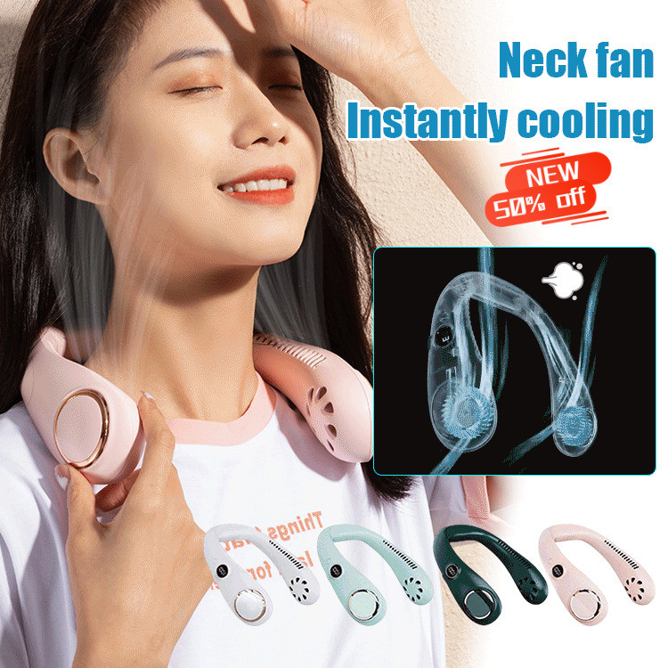 【Leve e Confortável】Leafless Neck Fan Portable USB/Neck Fan Ventilador de Pescoço USB Sem Hélice Portátil