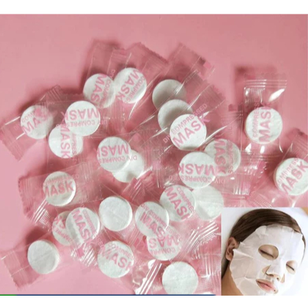 Kit 50 Máscara Facial Comprimida - Kit 50 Diy Compressed Mask