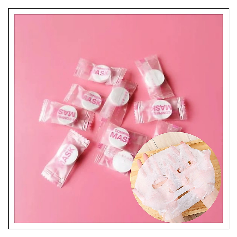 Kit 50 unidades Máscara Facial Comprimida - Kit 30 Diy Compressed Mask