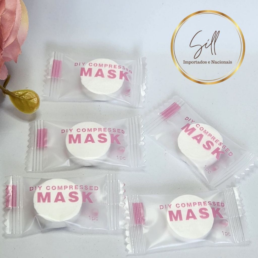 Máscara de Algodão Desidratada Comprimido Compactada Facial -  Diy Compressed Mask