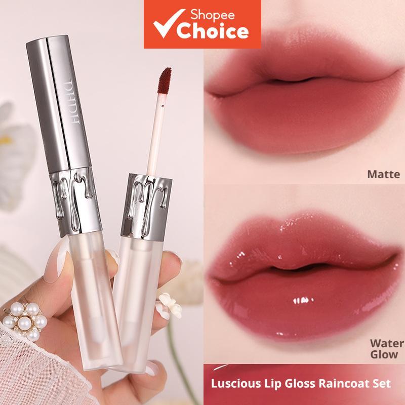 DHDH Dual-End Lip Glaze Espelho Brilhante Hidratante Layerable Matte Choice Maquiagem Oficial Acessível