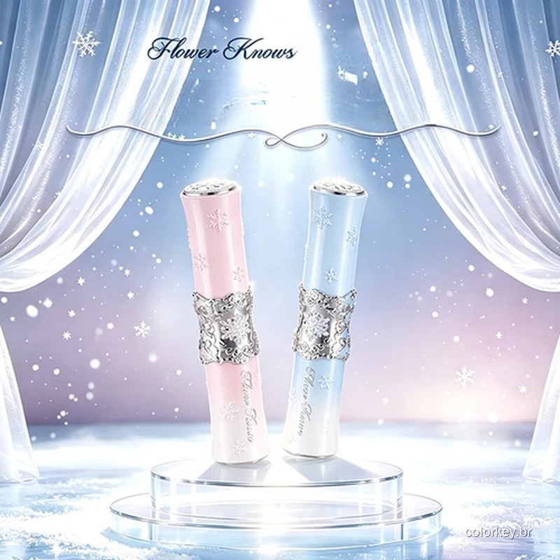 FLOWER KNOWS Snow Ballet 2-in-1 Dual-End Lip Gloss, Nude Tone Lip Makeup, Matte & Glassy Dual Finish, Fresh Bare Lip Eff