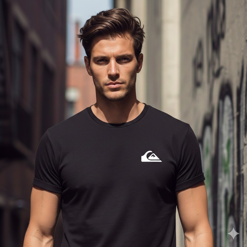 Camiseta Masculina Quick-Silver Básica Malha Premium 30.1 100% Algodão Confortável