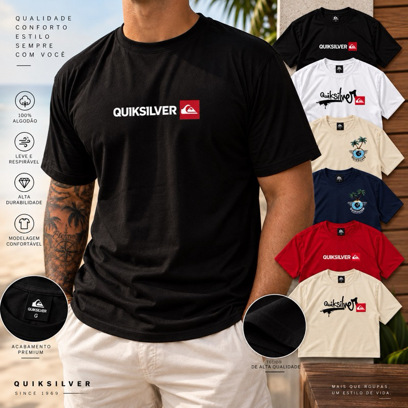 Camiseta Masculina Quick 100% Algodão Silver Premium – Tendência Moda Casual