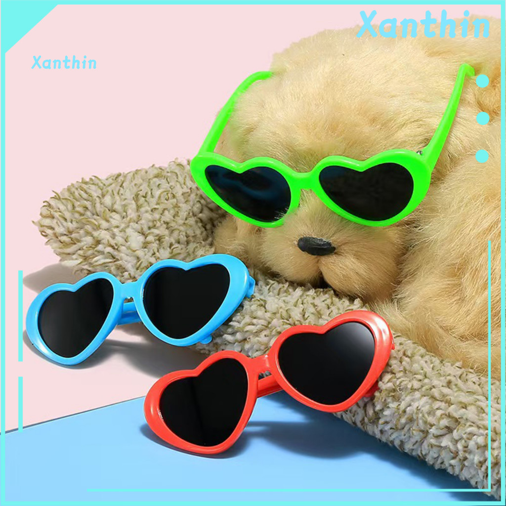 Mini Sunglasses for Pets Porch Goose Costume Accessories Cute Heart-shaped for Dolls and Stylish Toy Glasses for Kids Pe