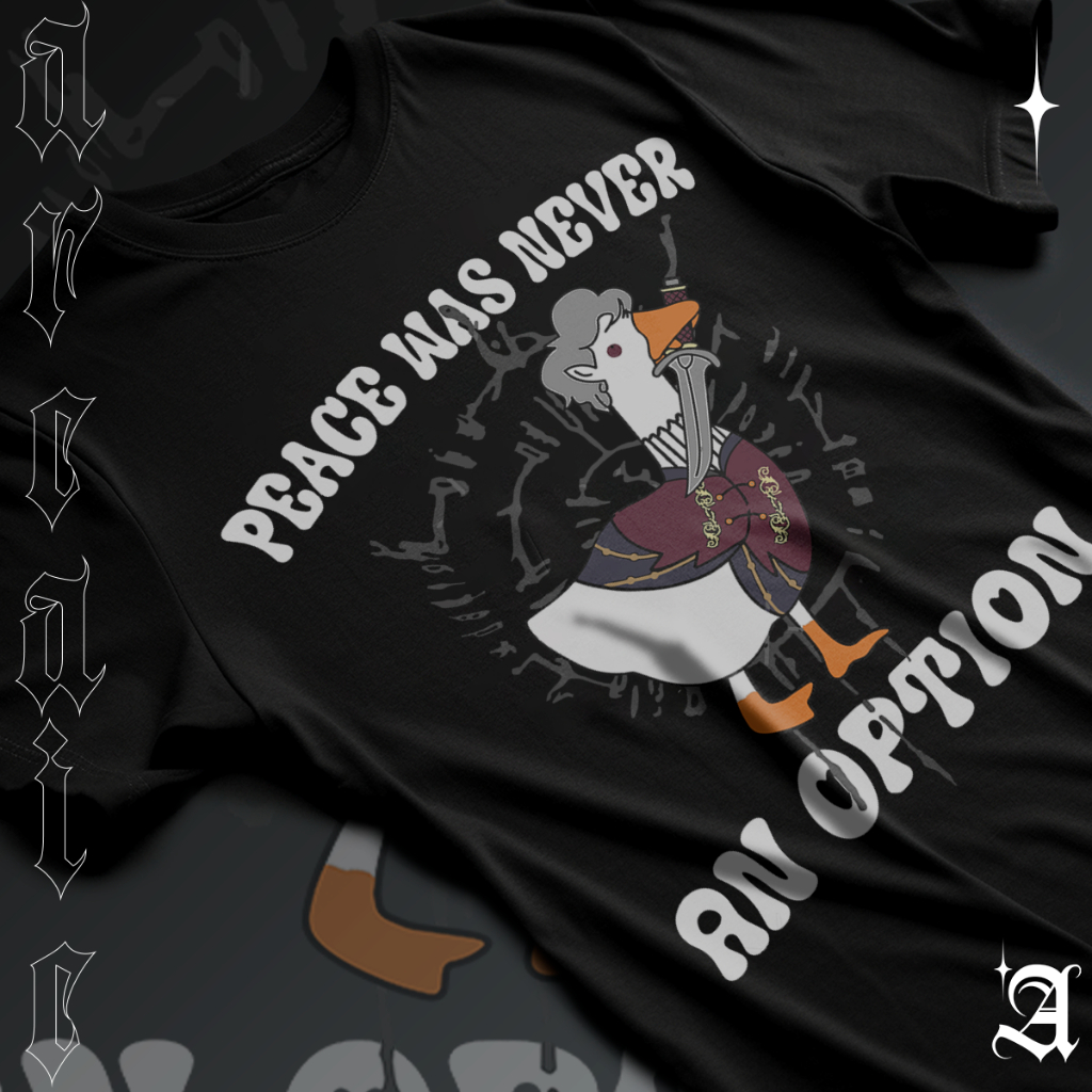 Camiseta Basica Camisa Astarion Goose Peace Was Never Option Baldur's Gate 3 Unissex