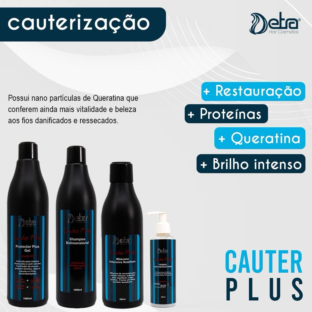 kit cauterizaçao Capilar Cauter Plus 4 passos  Detra hair cosmeticos