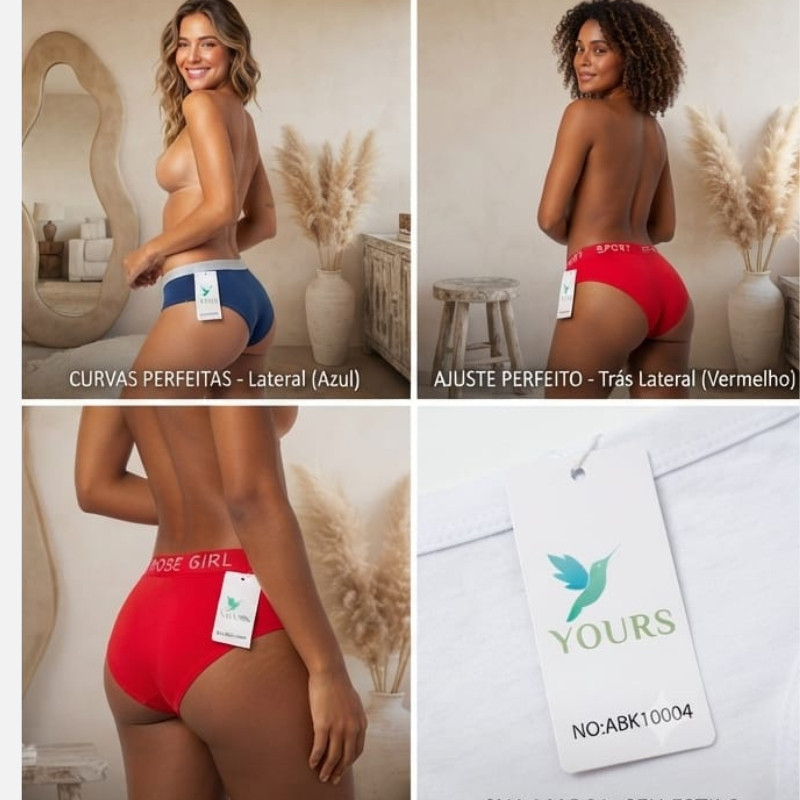 Calcinha Algodão Sport Feminina Cotton Confortavel ABK1004