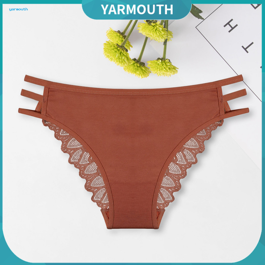 Women Thong Lady Underpants Women’s Low Waist Lace Trim Breathable Moisture-wicking Sport Underwear Hollow Strap Elast