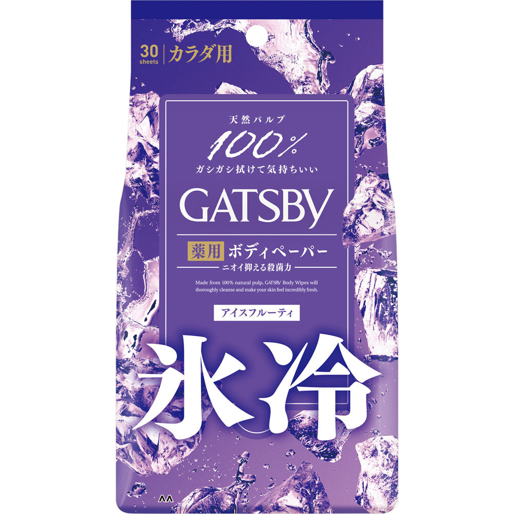 Mandom GATSBY Ice Deodorant Body Paper Ice Fruity, 30 sheets for virtuous use (Quasi-drug) Men's Paper