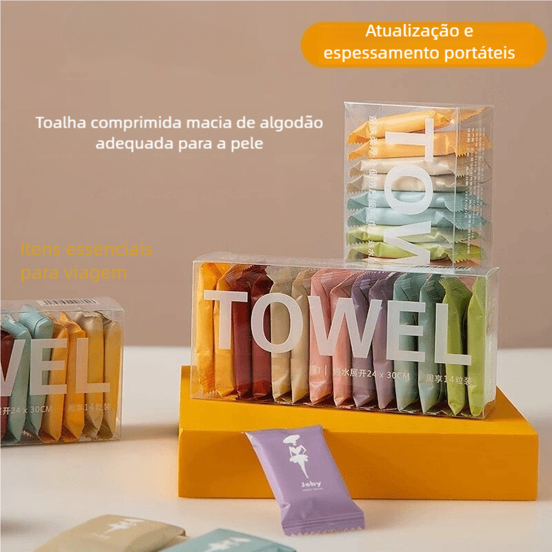 14 Unidades Panos Descartáveis - Toalhas Espessadas para Beleza e Viagem