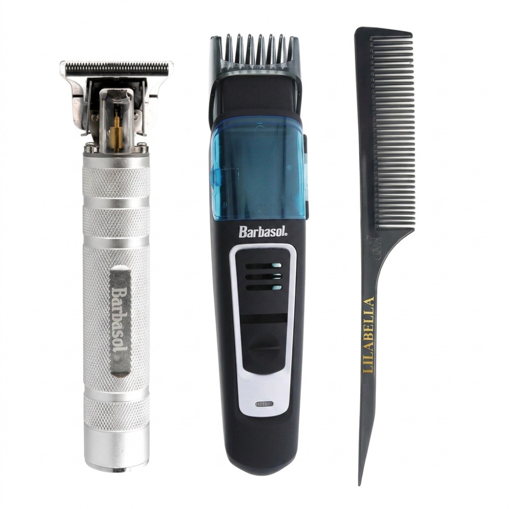 Kit Máquina Acabamento T-Blade + Aparador Vacuum + Pente