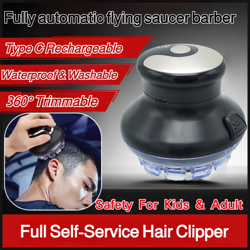 【Corte Automático】JS Fully Automatic UFO Hair Clipper / Self Haircut / Vacuum Trimmer / Cordless / Máquina De Cortar Cab