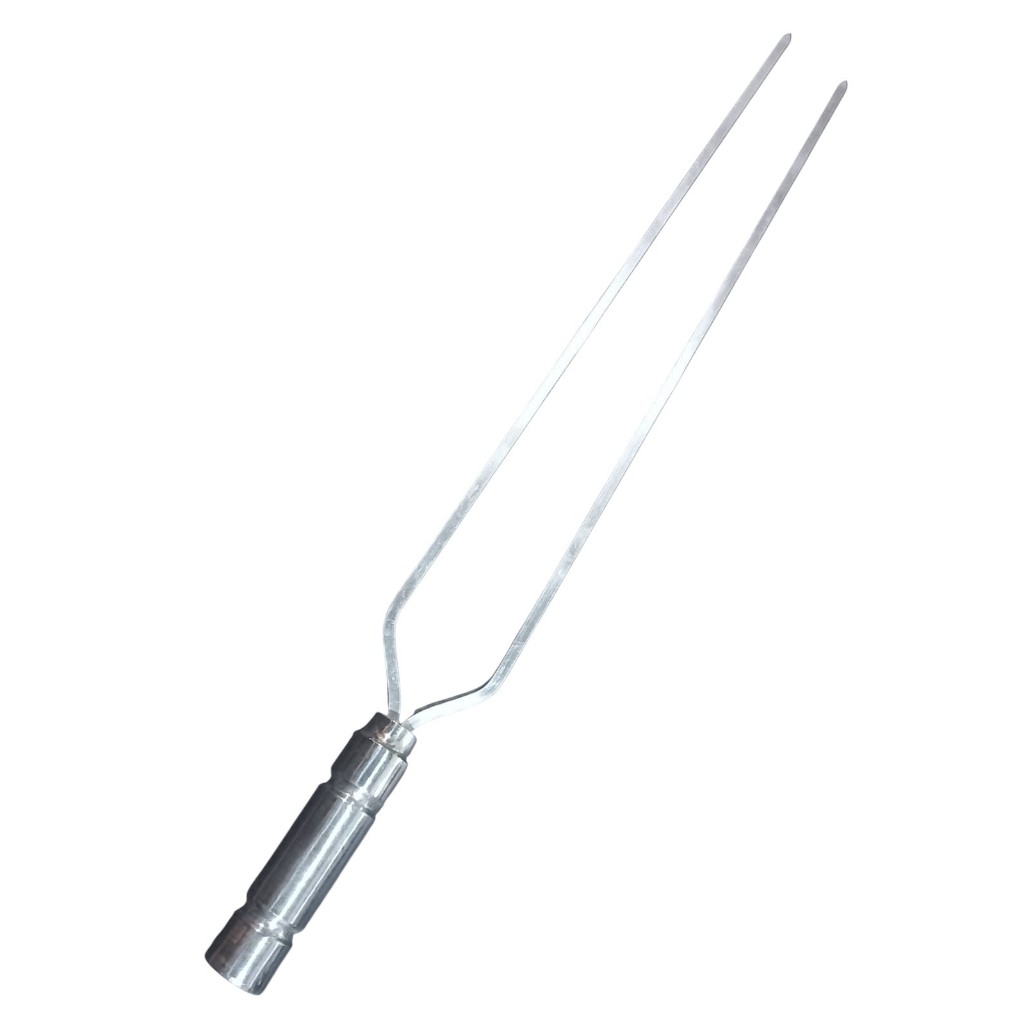 Kit 5 Espetos para churrasco  duplo 30 cm Lamina Alumínio