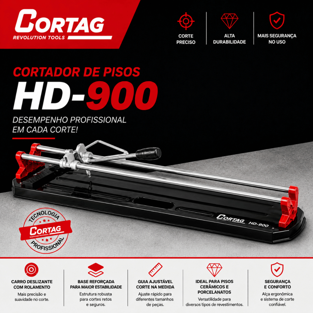 Cortador de Piso e Porcelanato Cortag HD-900 G2 100cm