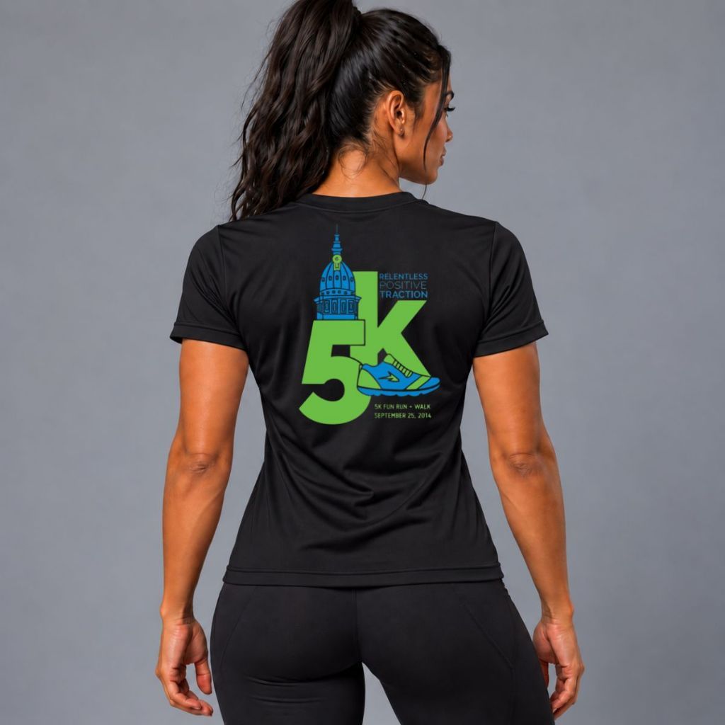 Camiseta Dry Fit Feminina Babylook 5K Running Corrida Academia Treino Fitness Estampada