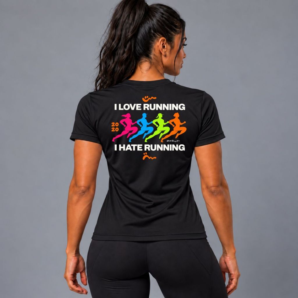 Camiseta Dry Fit Babylook I Love Running Corrida Treino Academia Fitness Envio Imediato