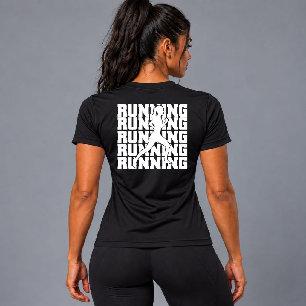Camiseta DryFit Feminina Baby Look Corrida Running Estampada Treino Academia Fitness Esportiva