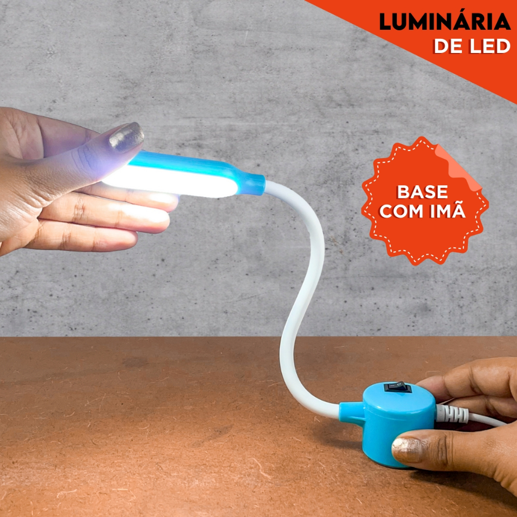 Luminária LED para Máquina de Costura Com Imã Forte Iluminação Precisa e Ajustável - SHEFA