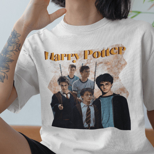 Camiseta Camisa Básica Oversid Hog warts Harry potter-Unissex