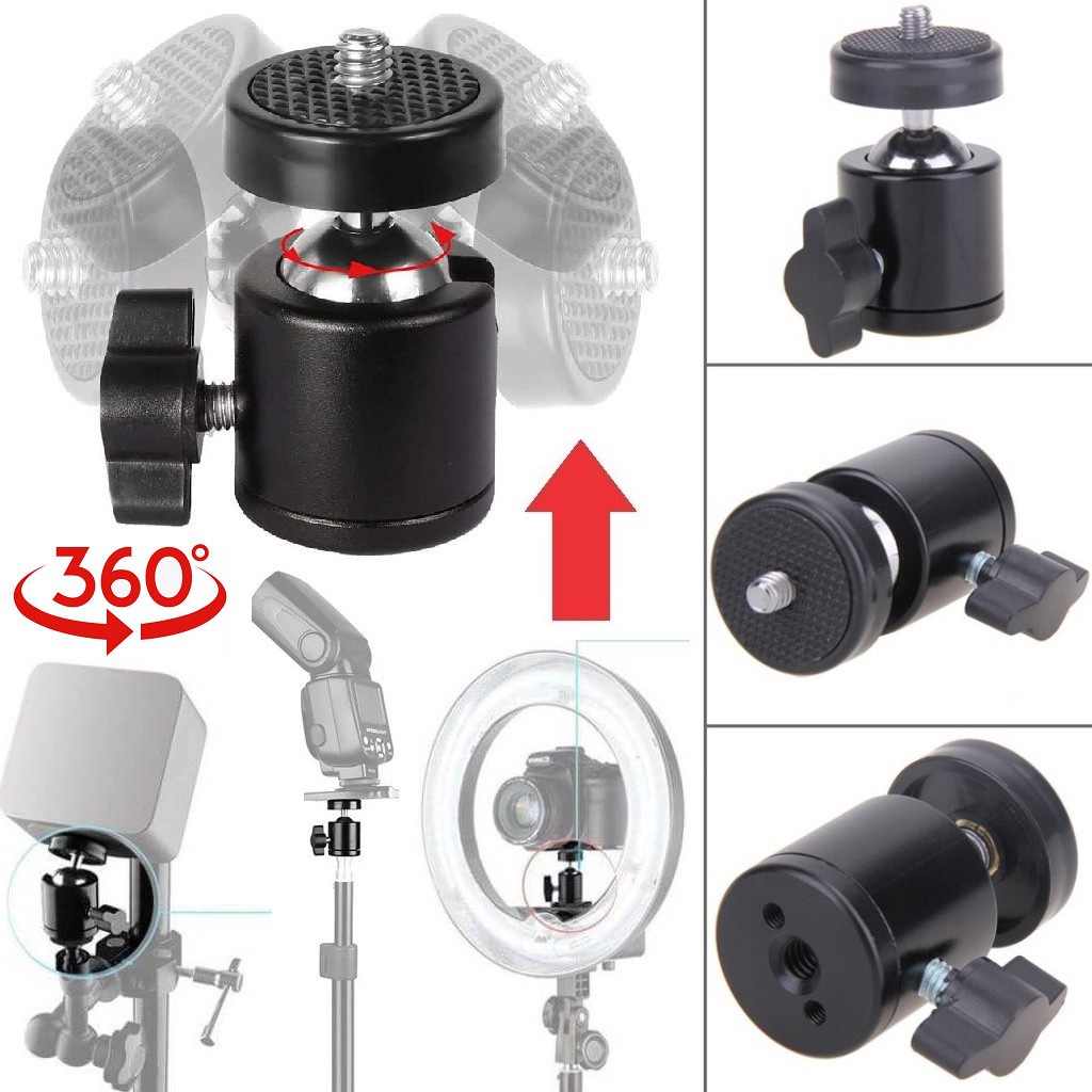 Ball Head Bola Rotativa Cabeça Tripé Suporte Universal Reclinável Acessórios Para Gravação de Vídeo Foto 360 Graus BHK