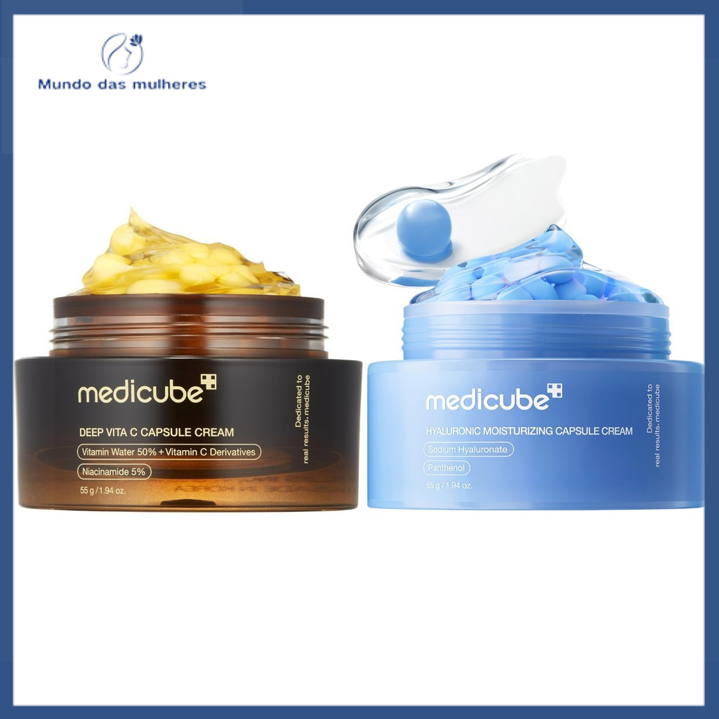 Medicube Deep Vita C Capsule Cream 55g + Hyaluronic Moisturizing Capsule Cream 55g